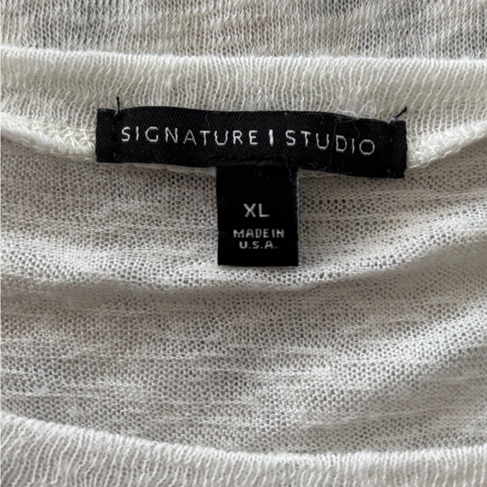 Signature Studio Women’s Knit Tribal Multicolored High-low Top SZ XL - Picture 3 of 7